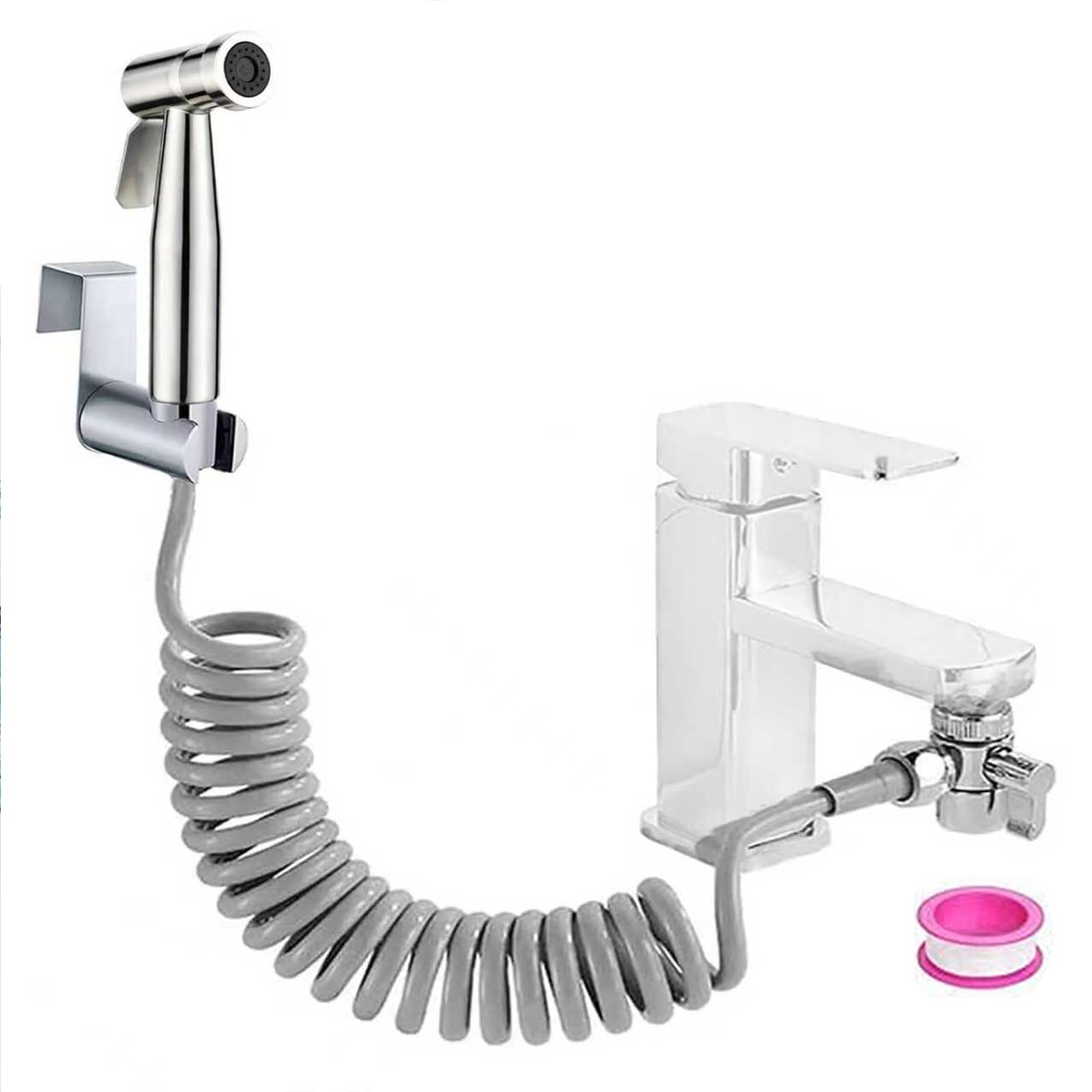 Kit douchette WC en acier inoxydable avec vanne inverseur pour toilette