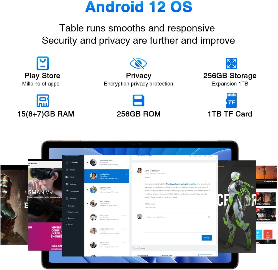 DOOGEE T20 Tablet 10.4 2K HD 15GB + 256GB (TF 1TB) Tablet Android 12 Octa-Core Dual 4G, WiFi 2.4/5G Certificato TÜV, Batteria da 8300 mAh, Telecamere 16MP + 8MP, 4 Altoparlanti Hi-Res, Viola DOOGEE T20 Tablet 10.4 2K HD 15GB + 256GB (TF 1TB) Tablet Android 12 Octa-Core Dual 4G, WiFi 2.4/5G Certificato TÜV, Batteria da 8300 mAh, Telecamere 16MP + 8MP, 4 Altoparlanti Hi-Res, Viola