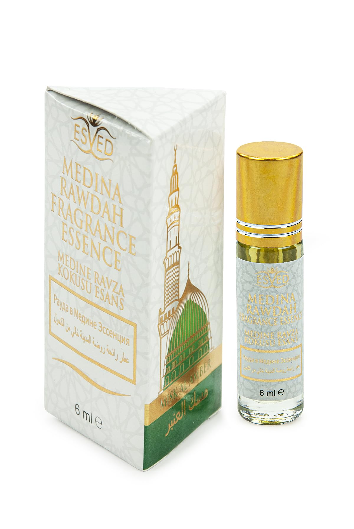 ihvan online, 6er Pack 36 mL - 1,21 Oz Roll-On Parfümöle, Alkoholfreies Musk Parfüm, Arabische Düfte, Weiche Parfümtabletten für Körper, Langanhaltender Duft für Frauen & Männer, Ravza