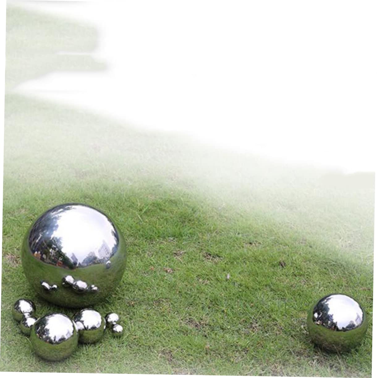 BESPORTBLE 2piezas Bola De Acero Inoxidable Pulido Espejo Bola Hueca Decorativa para Jardín Fiesta y Decoración De Hogar Acabado Brillante