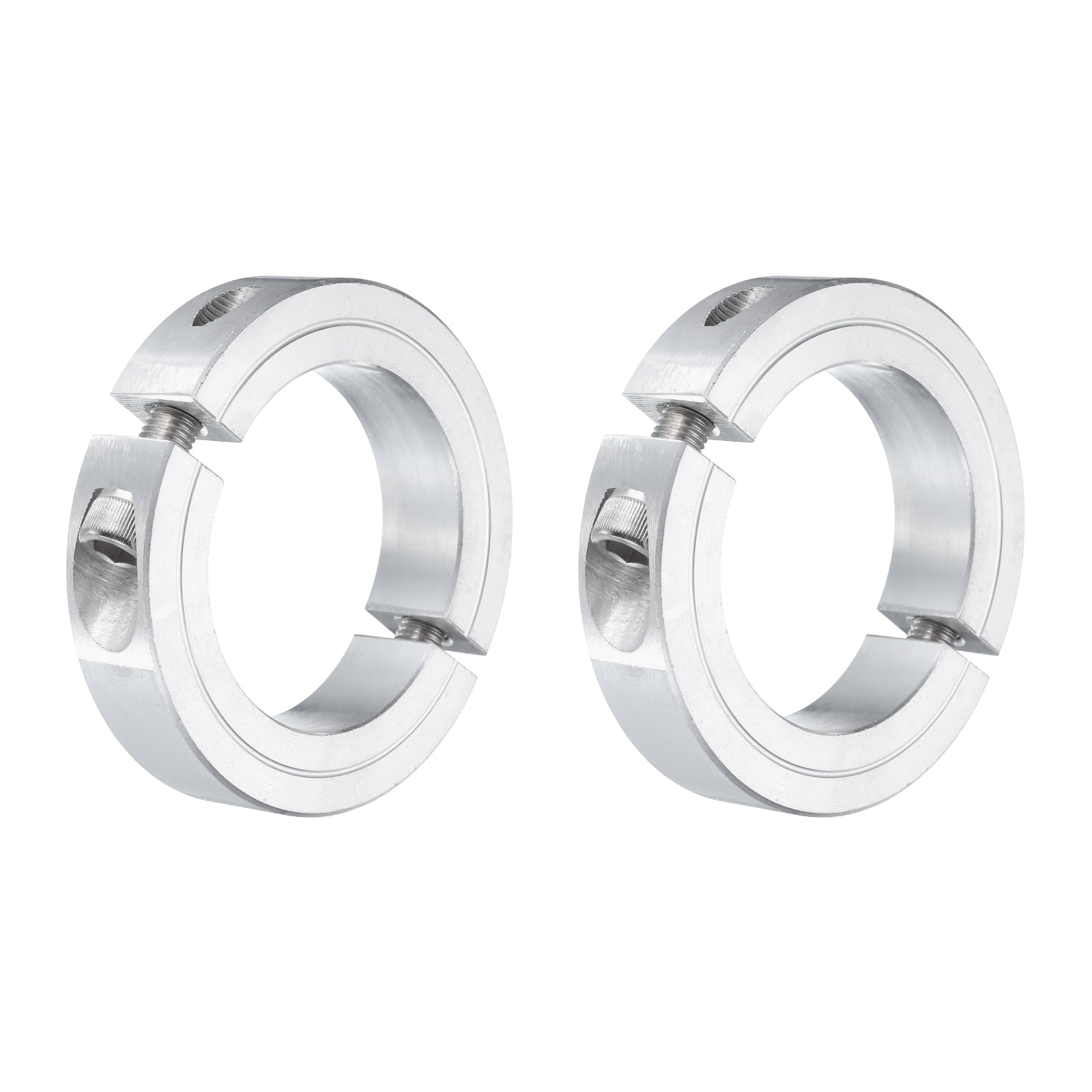 QUARKZMAN 2Pcs Double Split Clamp-On Shaft Collar pour 2" Shaft, Two-Piece Clamping Collar 3" OD, 11/16" Thickness, Aluminum Alloy Set Screw Split Collar Clamp