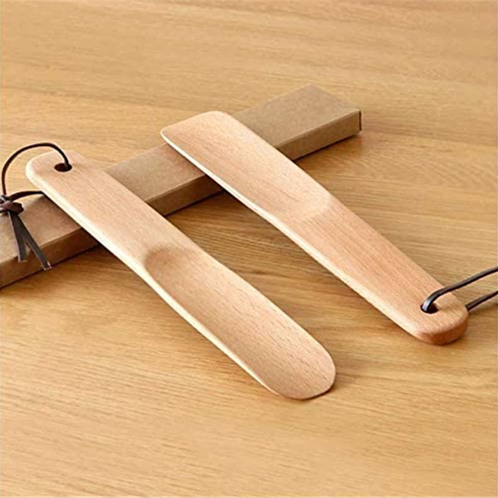 Calzascarpe 2 packs 40&16 cm forte Lungo Calzascarpe scarpa Lifter con corda appesa Calzante Scarpe faggio manico lungo corno per tutte le scarpe tacchi stivali scarpe da ginnastica
