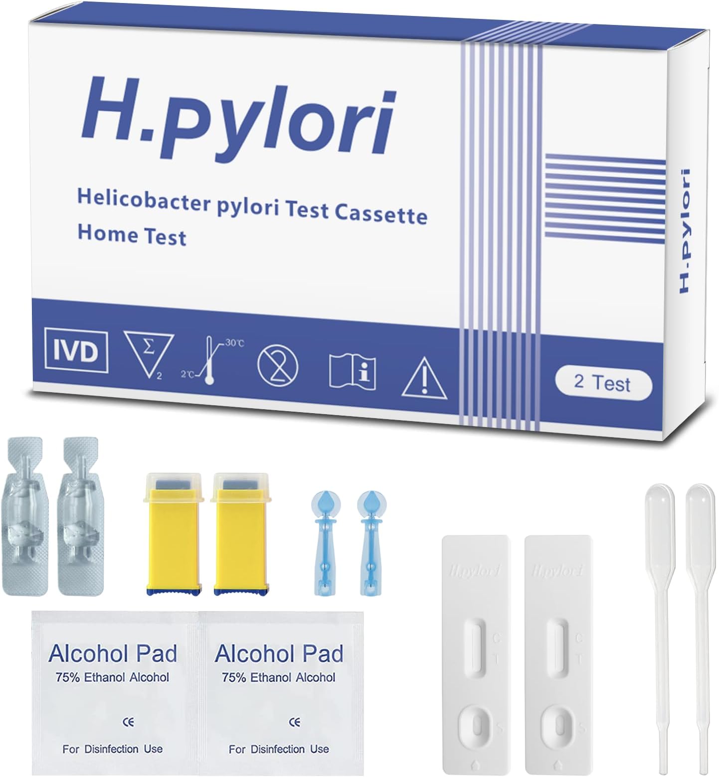 H Pylori Test Kit, Helicobacter Pylori Test Kit - Fast and Accurate, Self-Test at Home, Results in 10-15 Minutes, No Lab Visit Required