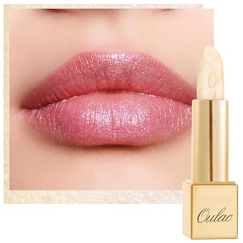 Miniatura 8 de Oulac Lápiz labial rosa claro para mujer con brillo metálico 3D fórmula hidratante ligera, color de labios de alto impacto, belleza vegana y sin