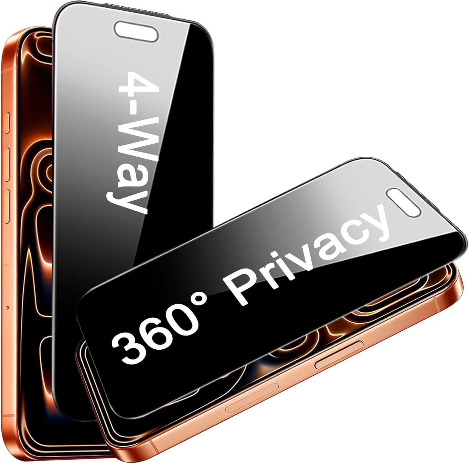 Anti-Spy 4-Way 360° True Privacy Tempered Glass Militry-Grade Protector for iPhone 17,Case Friendly, 9H Hardness, Easy Installation-image-39