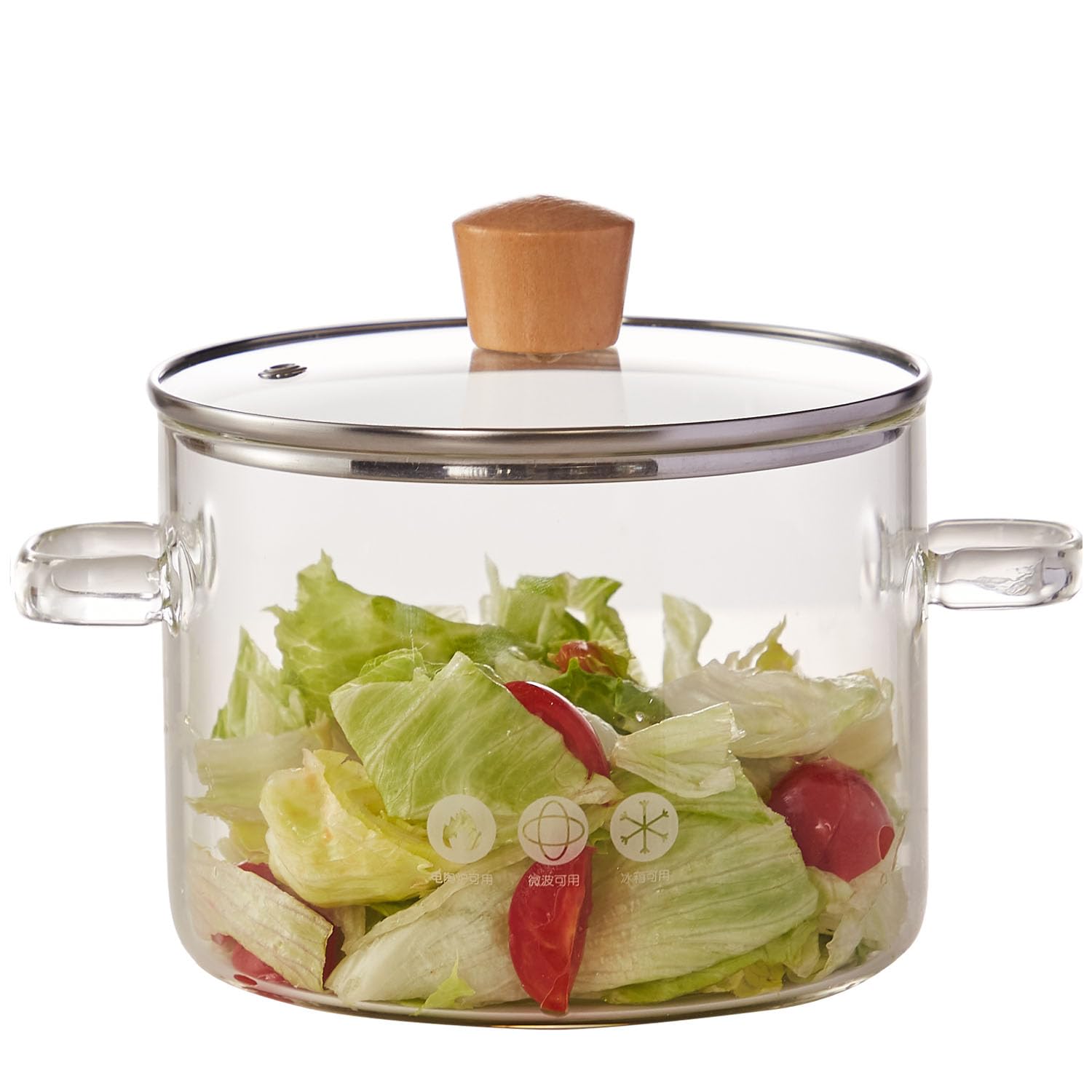 Amazon.com: Mzowgzk 64 oz Glass Stew Pot with Tempered Glass Lid