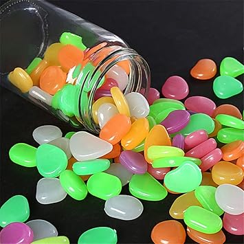 XBRGECH 10pcs Fluorescente Guijarro Jardín Pecera Acuario Piedra Luminosa Decoración Accesorios Brillantes en las Piedras Oscuras Venta al por mayor-MULTI