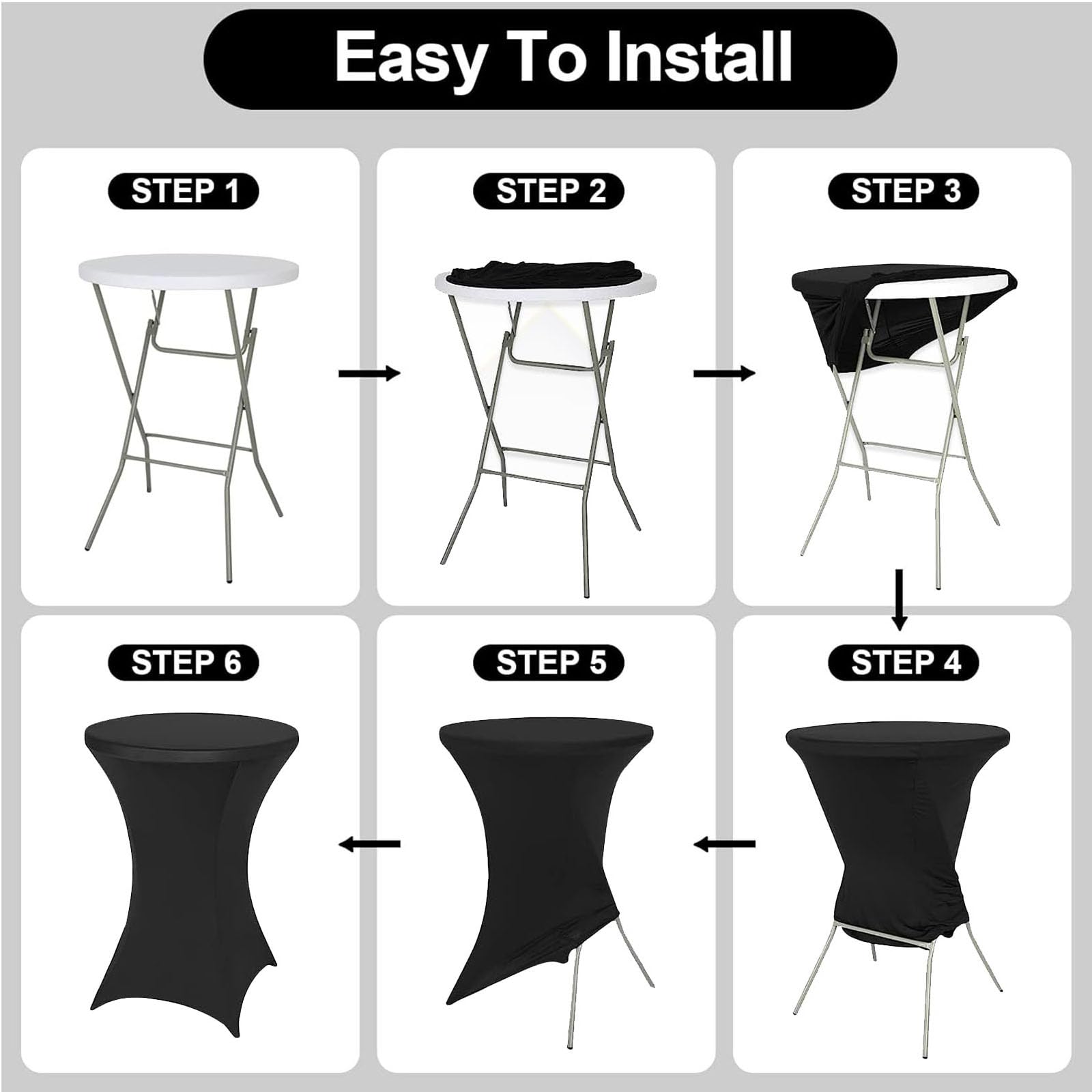 1/2/4/6 pezzi Tovaglia Elastico Cocktail, 60x110/80x110cm Copritavolo Da Cocktail Tovaglia ,Spandex Tavolo da Bar Alto Top Rotondo Rivestimento,per Festa di Nozze Banchetto(#8,80x110cm/23x43in(1PCS