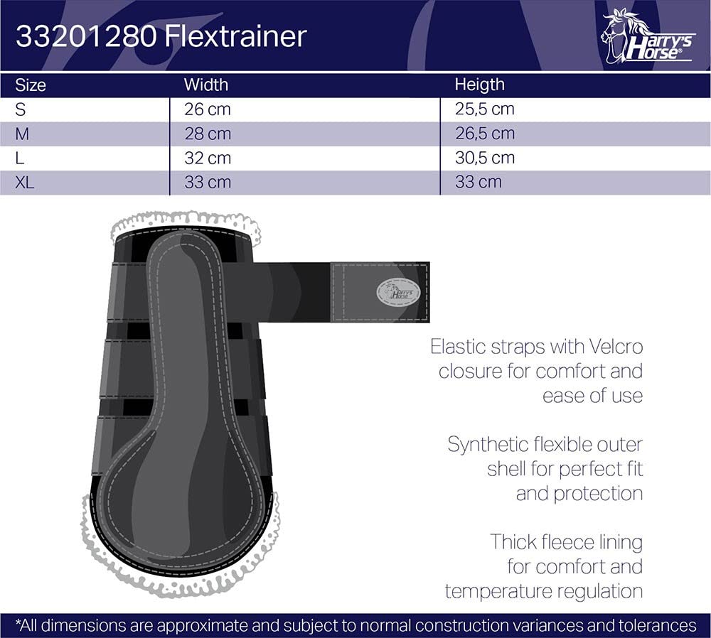 Harry's Horse Beenbeschermers Flextrainer, Color: Negro, tamaño: L