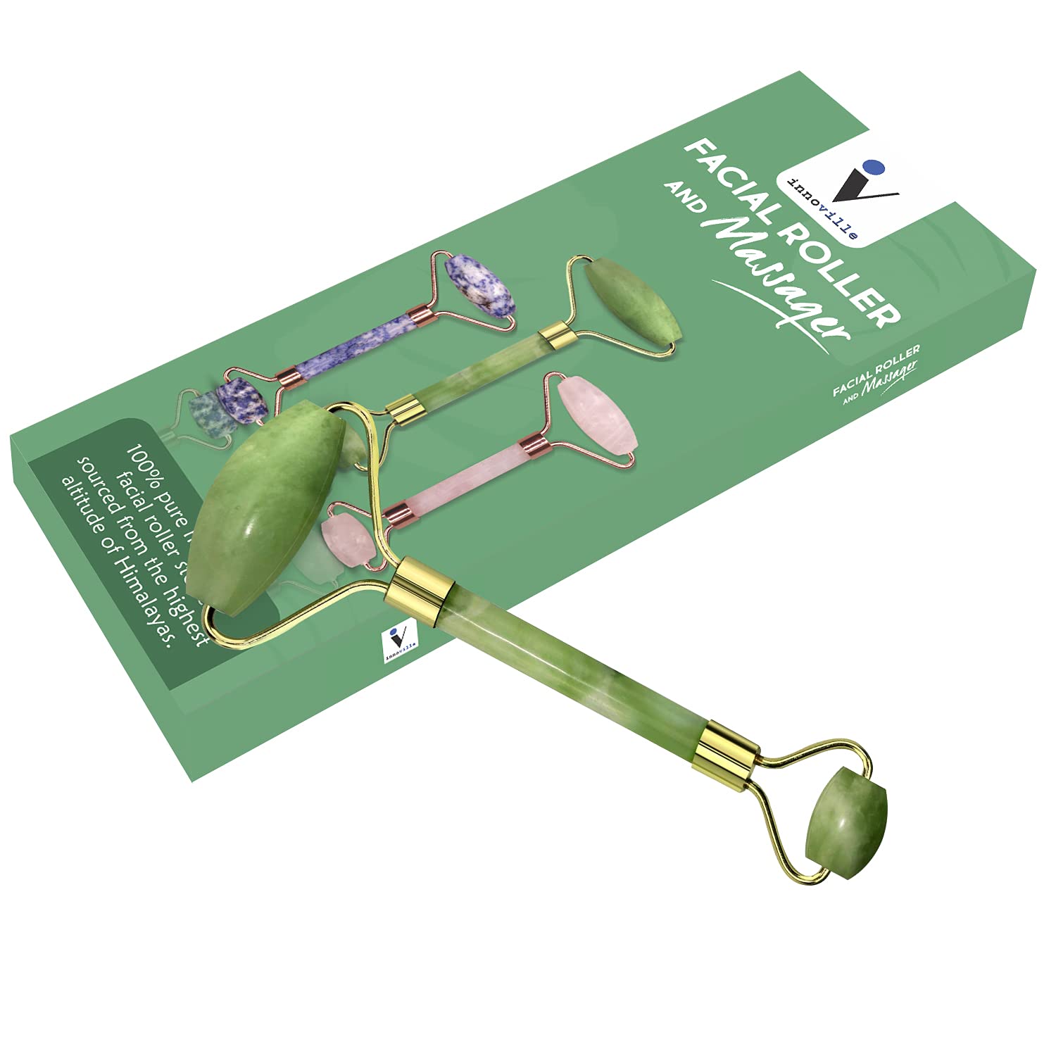 See full amazon price history chart for INNOVILLE Jade Roller & Gua Sha Double Sided Facial Massager Natural Stone Massage Beauty Tool for Face Neck Toning, Firming Serum Application (Green) (Roller) INNOVILLE Jade Roller & Gua Sha Double Sided Facial Massager Natural Stone Massage Beauty Tool for Face Neck Toning, Firming Serum Application (Green) (Roller) (B097LKLNVN) Amazon Price History, Amazon Price Tracker