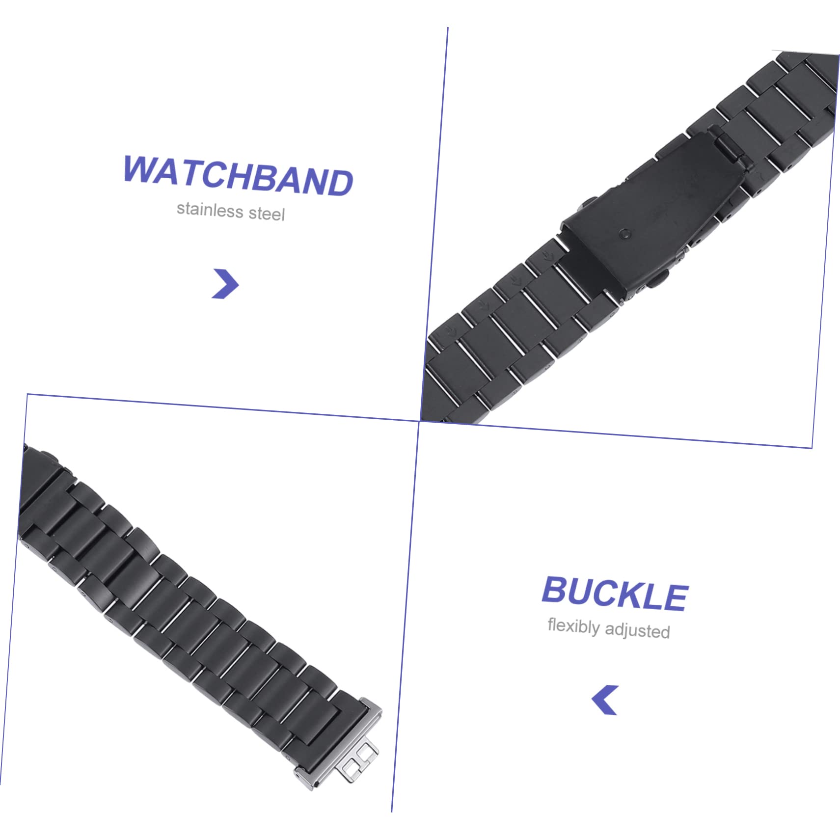 Hemobllo 3stücke Stainless Steel Watch Band Für Watch Fit Elegantes Verstellbares Armband Aus Hochwertigem Edelstahl Für Sport Arbeit Und Reisen