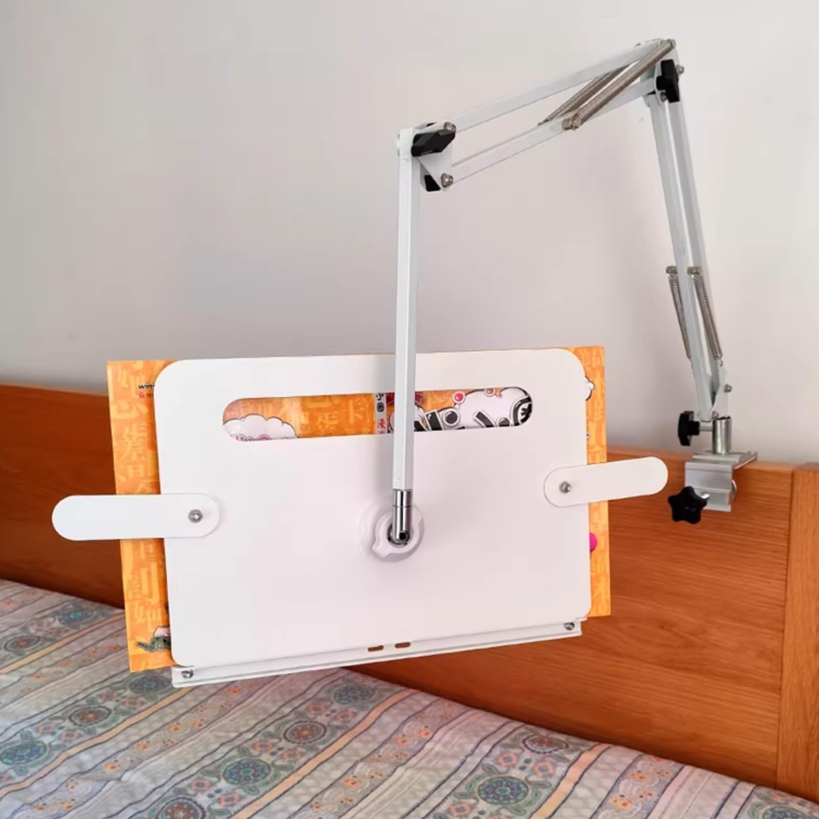 Leseständer Aluminium Faltbarer Bücherhalter Buchstütze Metall Mehrfachwinkel Verstellbar für Lesen Schreibtisch Büroarbeit Nachttisch Freizeit, Schwarz