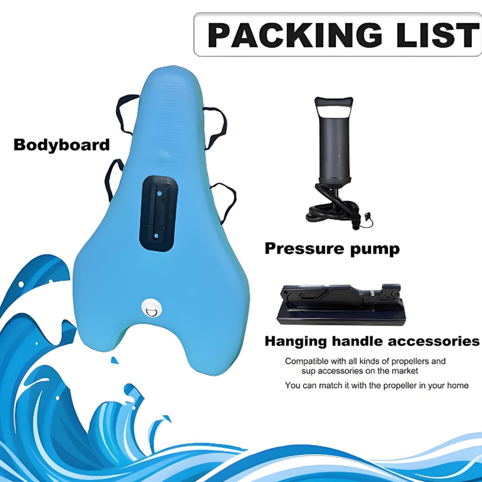 Patinete Submarino 2 En 1 + Tabla De Paddle Surf Premium con Control Remoto,Hélice Subacuática De 500 W con Batería De 10 000 Mah,9 Marchas Ajustables,Bomba Inflable Y Bodyboard,NoScooter