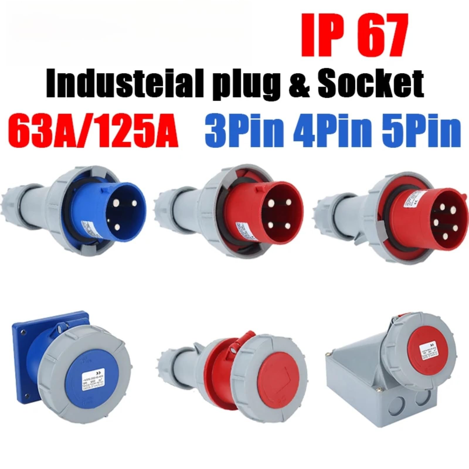 Industrielle Steckplätze 220V 380V IP67