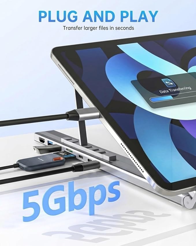 Hub USB-C 8 en 1, Docking Station Portátil con HDMI 4K, 2 USB 3.0, PD 100W miniatura 5