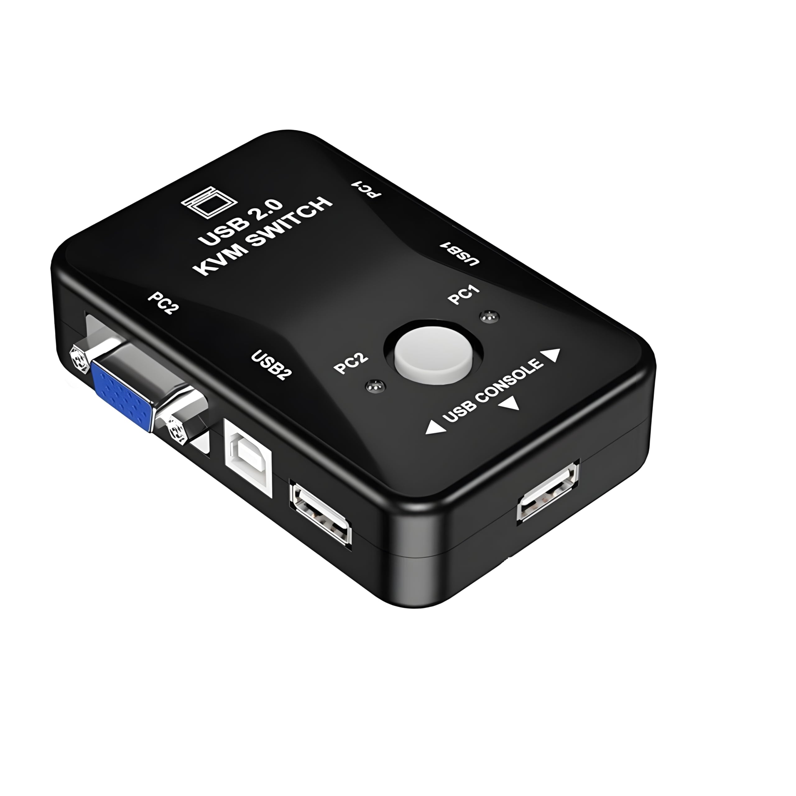2 Port KVM Switch USB 2.0 KVM Switch Box to Control up to 2 Computers 2 in 1 Out USB Keyboard Mouse Sharing Device for Computer, PC, Laptop, Desktop, Monitor, Printer, Sharing Video-picture-36