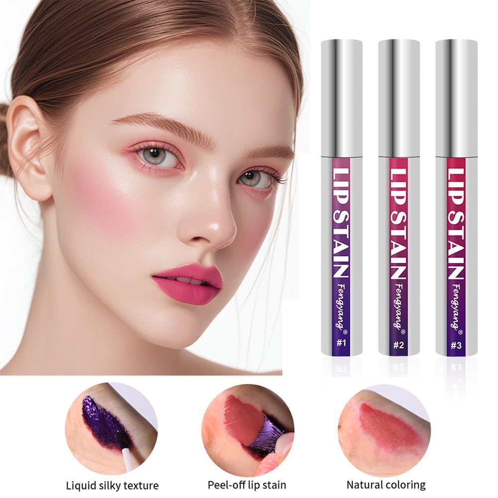 Fengyang® 3Pcs Lip Gloss Stripper Set, Matte Lip Tint Peel Off, Peel Off Lip Stain Lip Tint Set - Image 3