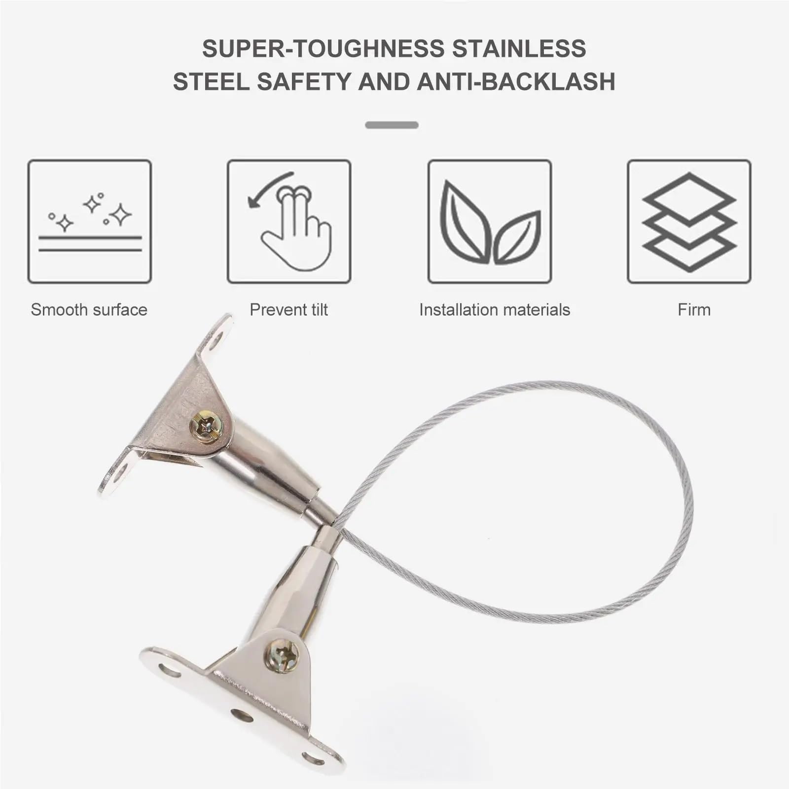 Anclaje de pared para muebles, 20 unidades, anclajes antivuelco, kit de pared, estantería, aparador, correas de acero inoxidable, fijación de gabinetes