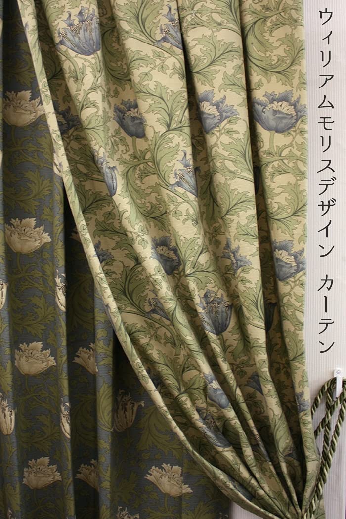 Amazon｜カーテン 日本製 モリス柄 デザイン生地 使用 幅150cm×丈105cm