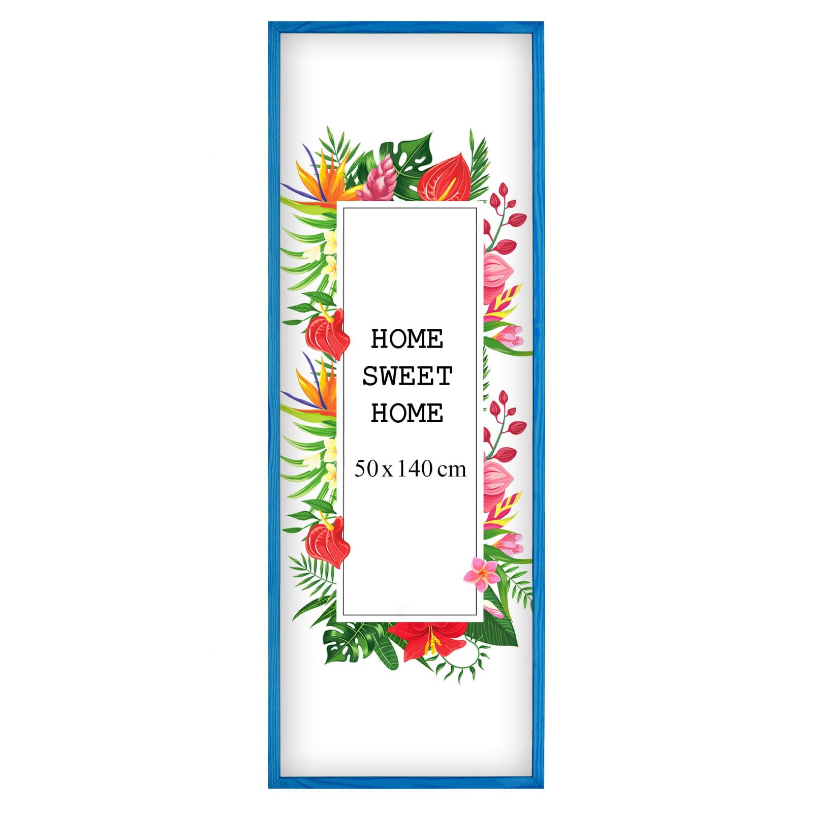 MG Design Blue Wooden Photo Frame 19.7 x 55 in (50 x 140 cm) – Shatter-Resistant Acrylic Glass – Wall Mount Portrait & Landscape — image 1