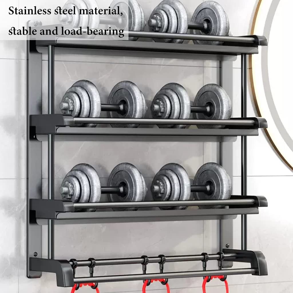 Organizador de baño de acero inoxidable de 3 niveles, gancho extraíble y toallero, adecuado para paredes de azulejos, requiere perforación