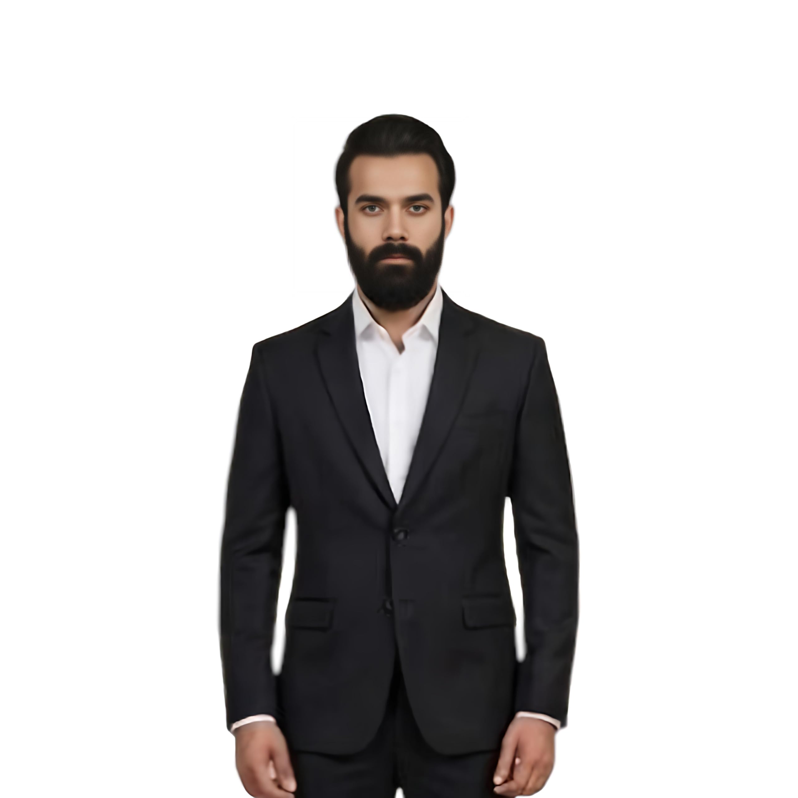 Men's Slim Fit Black Blazer, Single-Breasted Two-Button Formal Suit Jacket-picture-28