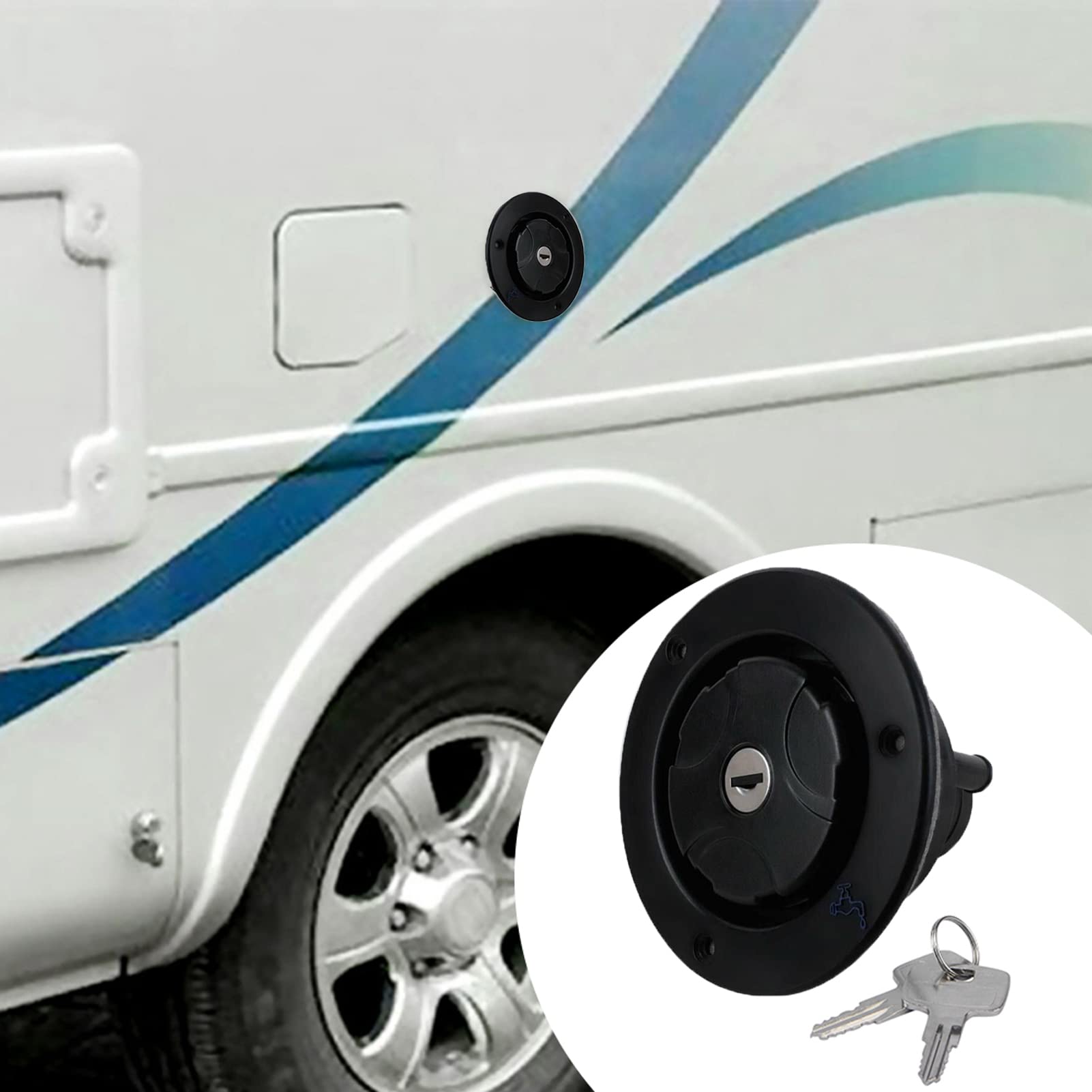 Tappo Riempimento Acqua Per Camper Con Chiave - Serbatoio Sicuro E Antipolvere - Foto 10