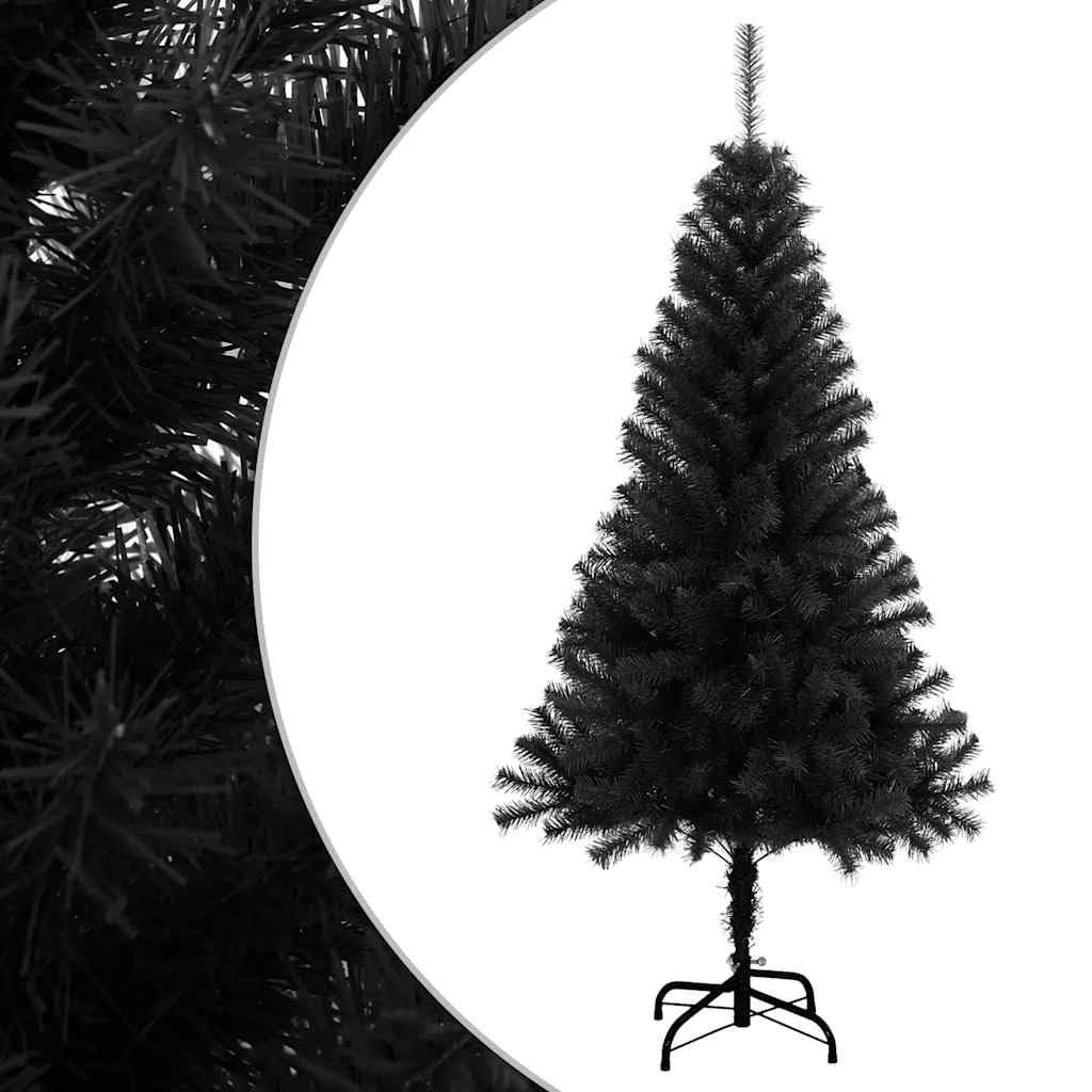 Albero di Natale artificiale nero, 120 cm, in PVC