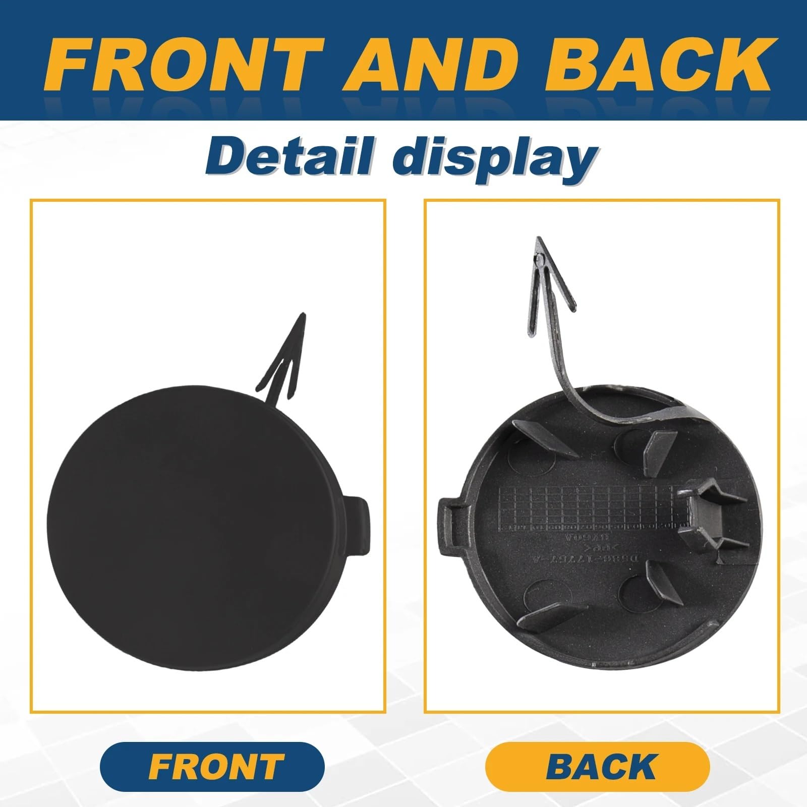 Copertura Gancio Traino Anteriore Per Ford Fiesta 2012-2017 - Plastica Nera, Ricambio Originale