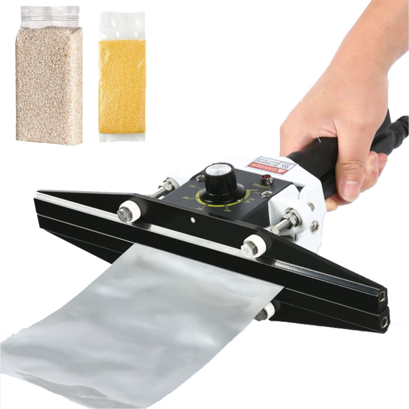 Selladora Térmica Portátil con Temperatura Ajustable De 0 A 300 °C, Sellado Rápido De Envases De Alimentos En 2 S, Ancho De Sellado De 10 Mm, Máquina De Sellado por Pulsos Portátil.,FKR-300