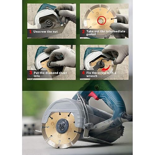Miniatura 7 de Whirlwind USA LSS - Sierra de potencia para corte seco o húmedo, de uso general, cuchillas segmentadas de diamante para ladrillo de