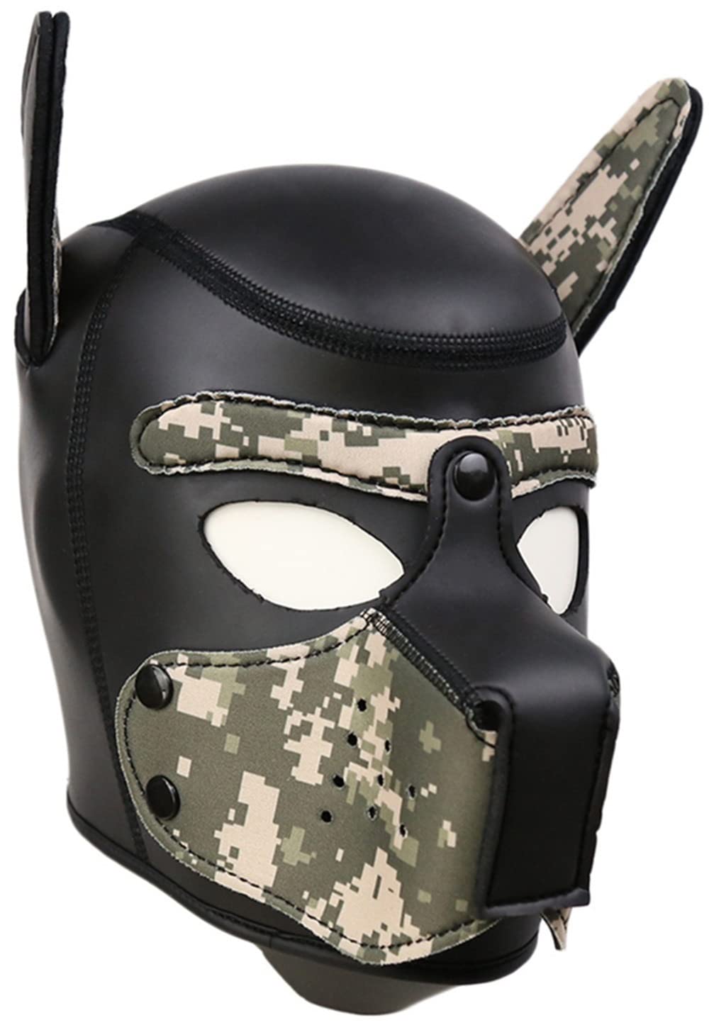 Maschera per cani in morbido lattice Petplay maschera per cani con orecchie maschere per cani maschere per cani e cani con bocca rimovibile, adatta per Halloween, feste in vacanza