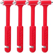 4-Pack Car Glass Window Breaker and Seatbelt Cutter, Emergency Escape Tool for Vehicle, Safety Hammers with Compact Dual-Steel Head Design for Quick Breakage 4