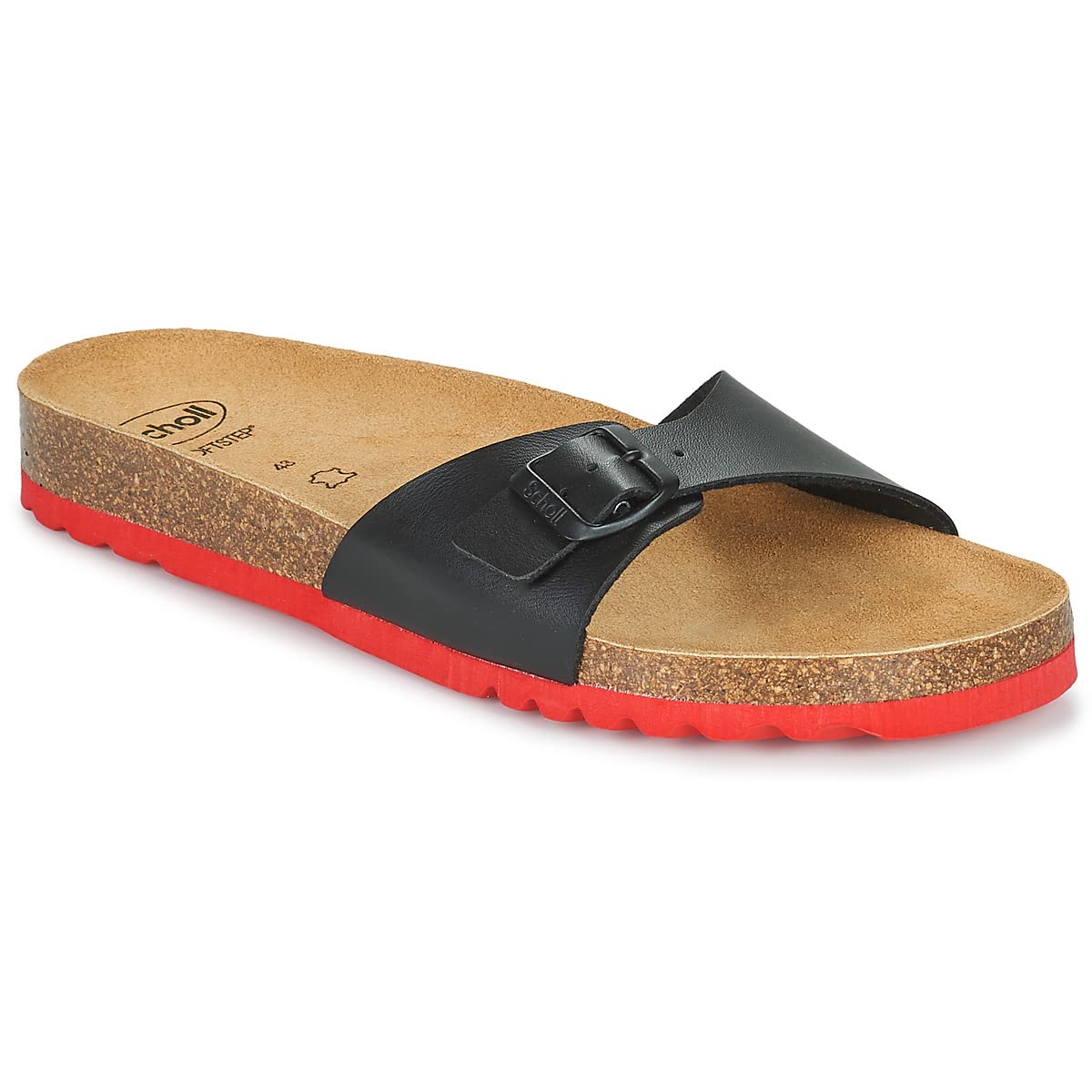 Dr. Scholl's Men's Simon Sandals, black red, 8.5 UK