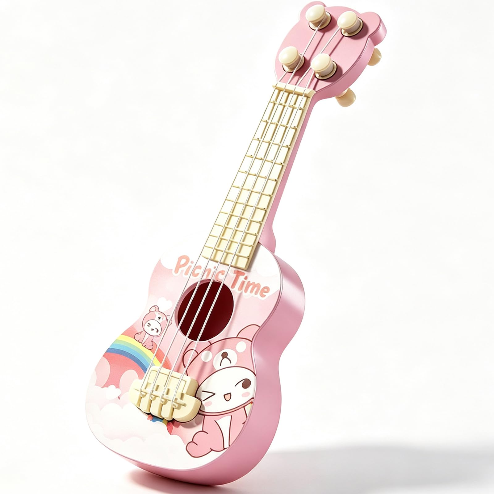 Ukulele for Family, Guitar, Pink Mini Guitar, Portable Small Guitar Musical Instrument, Educational Rhythm Learning Guitar Toy, Ideal Music Gift for Beginners