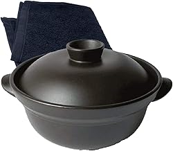 Magnetic Hot Pot for 2 to 3 People, Set of 4 (Pot, Lid, Inner Pig, Sconce) Black Hot Towel, Handbook