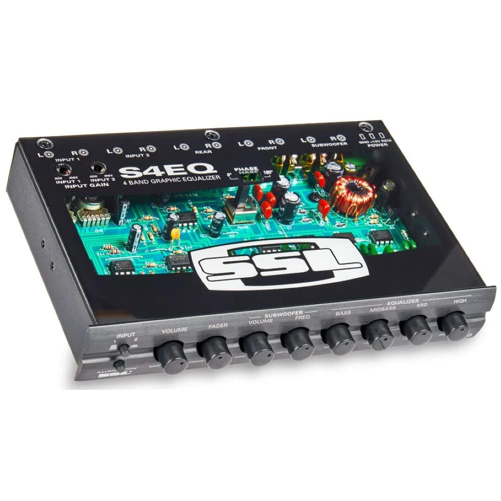 KIT SET PER SOUNDSTORM SSL S4EQ 1 equalizzatore pre-amp equalizer crossover a 4 bande ultra slim illuminazione dual color rosso o verde, 1 pezzo