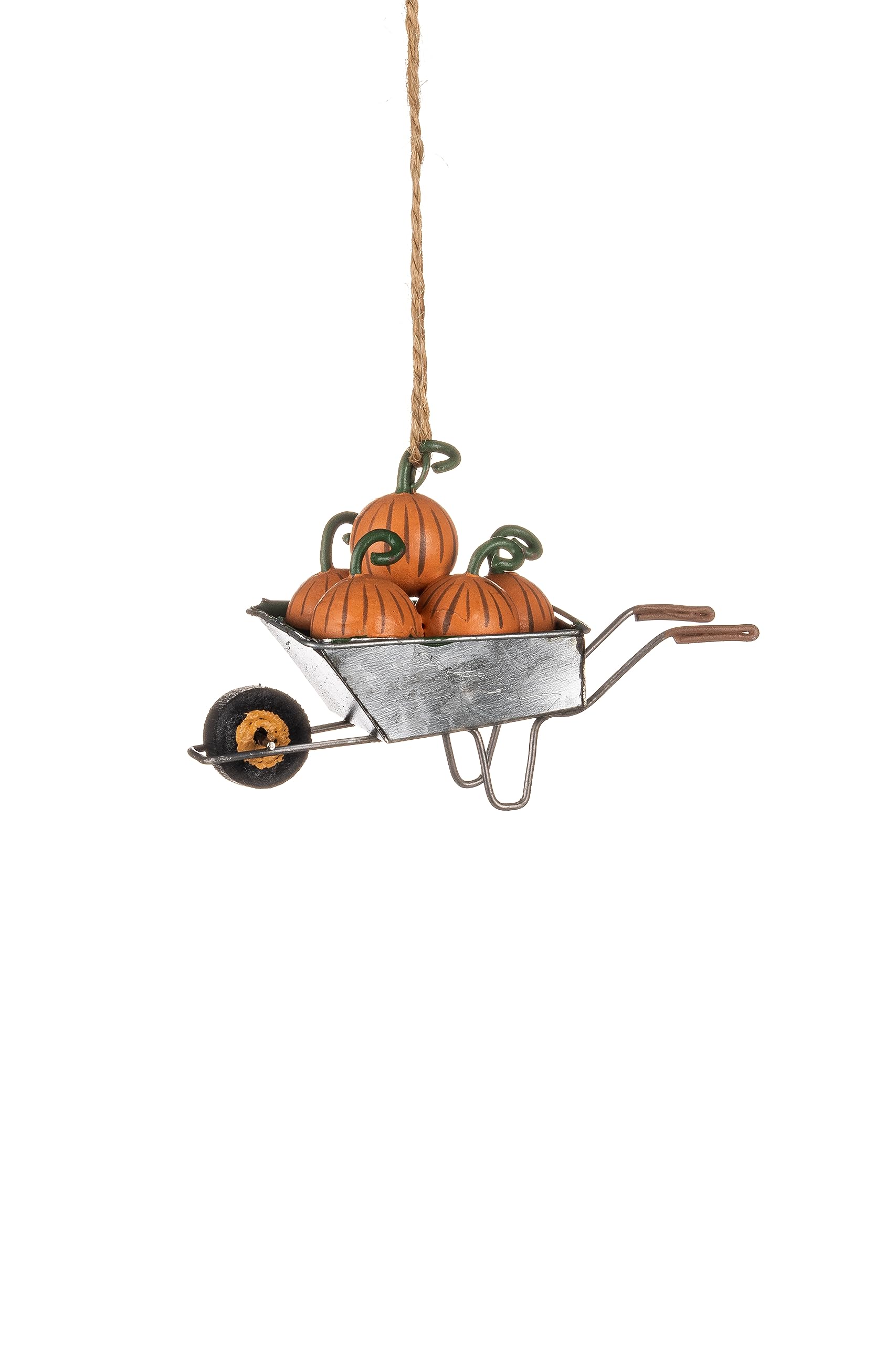 Shoeless Joe Multicoloured Pumpkins In Wheelbarrow Halloween Decoration