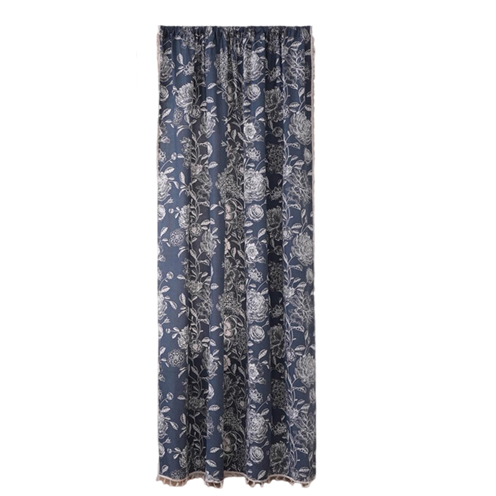 Kalttoy A Reversible Polyester Floor Hanging Sturdy Dustproof Decorative Florals Print Space Divider Quick Setups Florals Window Drape