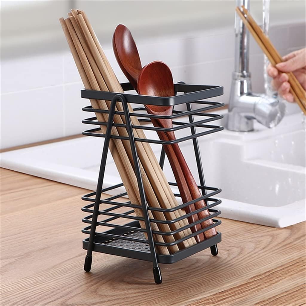 Chopsticks Tube Rack Storage Box Drain Kitchen Household Spoon Bucket(D)
