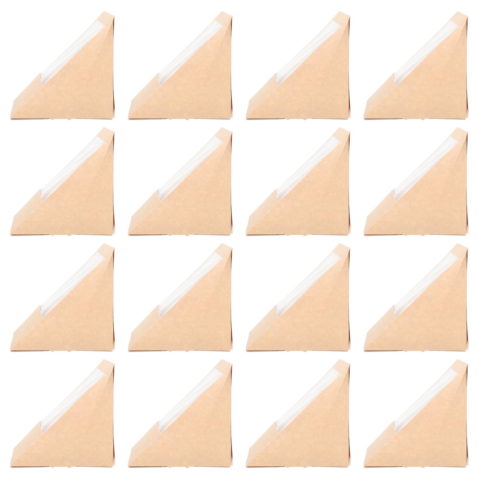 NUOBESTY 100 Piezas Caja de Sándwich de Papel Caja Triangular de Papel Ventana Transparente, Portátil, para Piezas de Tarta Triangular y Productos Horneados, para Tiendas y Teterías