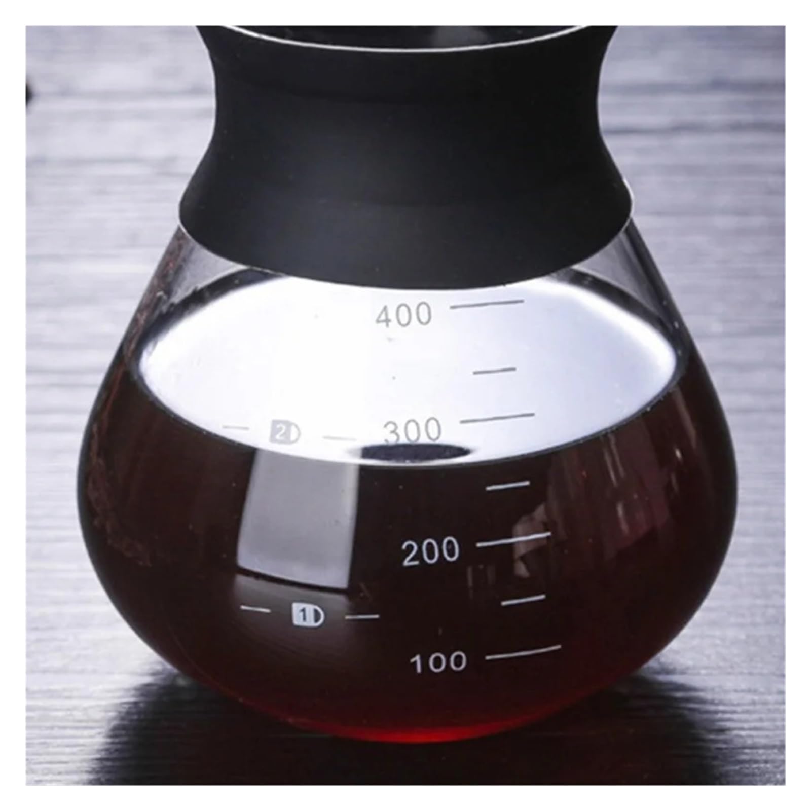Cafetera de vidrio reutilizable con filtro acero inoxidable, 200 ml / 400 goteo for baristas(200ML)