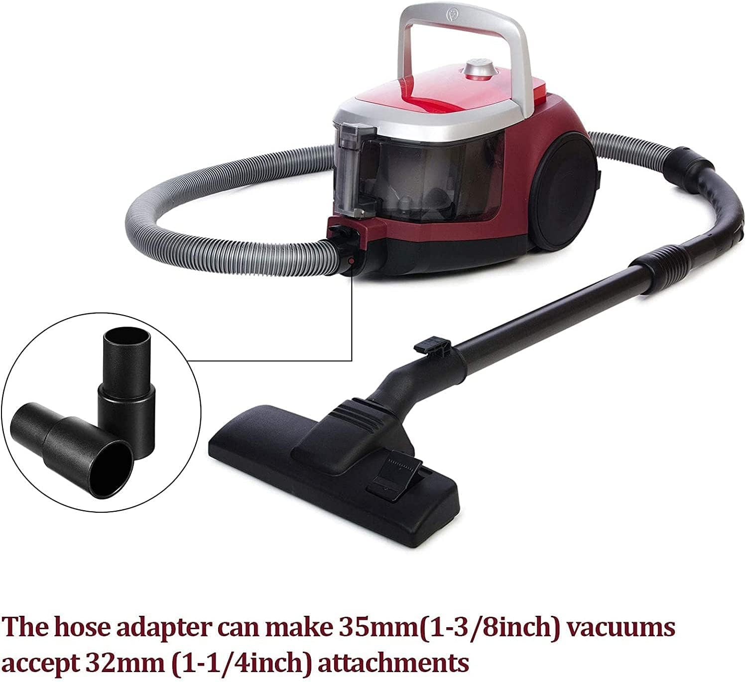 2 PCS Vacuum Hose Adapter, 1 3/8 Inch to 1 1/4 Inch Universal Cleaner Hose Reducer Converter Vacuum Hose Attachment, Black