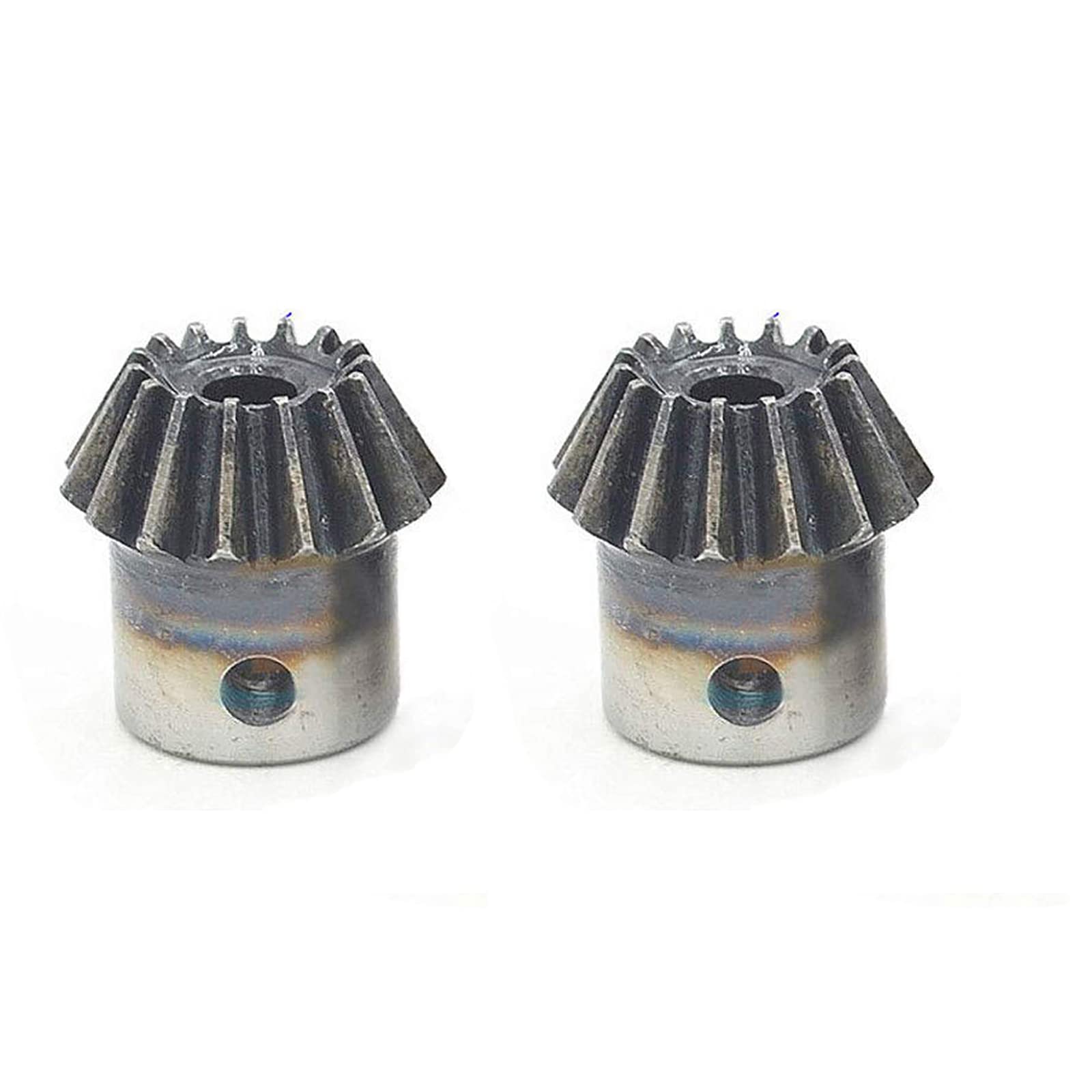 2 piezas de engranaje cónico de 1,5 módulos, acero plateado 15 dientes de 5 mm de diámetro del agujero, engranaje cónico de 90 grados