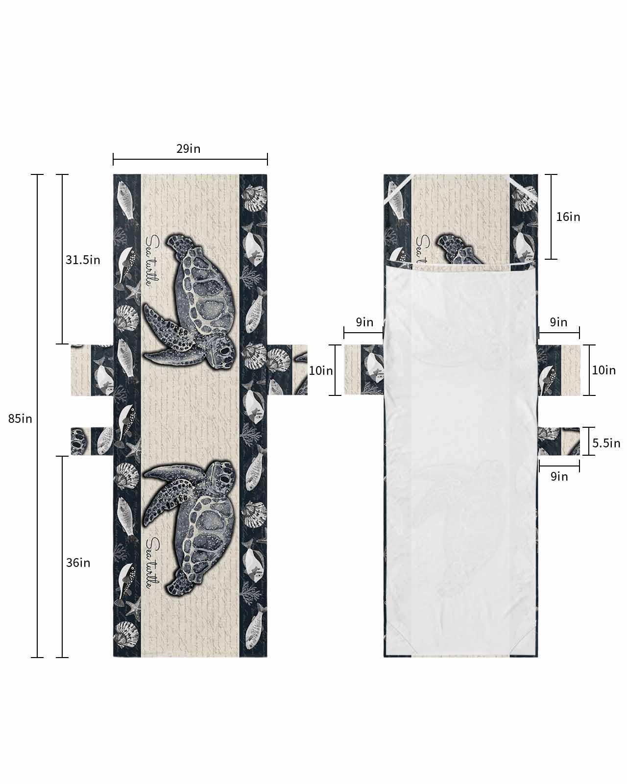 Sea Turtle Beach Lounge Chair Towel Cover, Soft Chaise Lounge Towel with Side Pockets Patio Pool Chairs Cover for Beach/Pool Sunbathing 29x85 Coastal Nautical Ocean Beach Fish Starfish