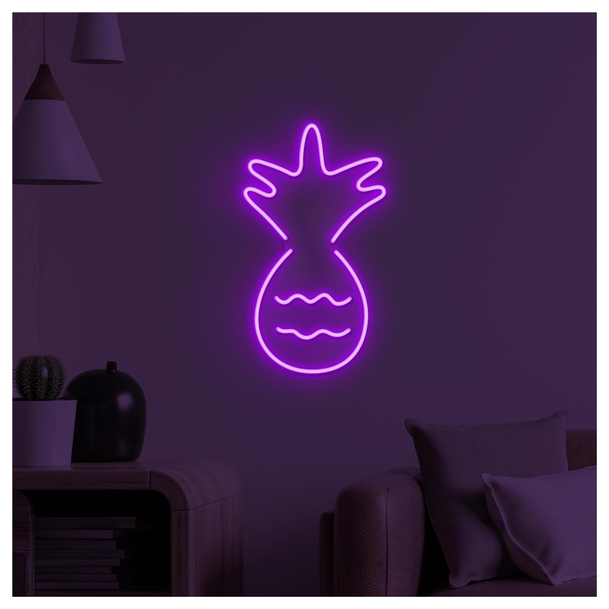 RONGCH Hanging Art Signs Pineapple Neon Sign Beach House Bar Cafe Wall Decor and Party Drink Art Room Bedroom Game Pet Store Birthday 40cm(Style H)