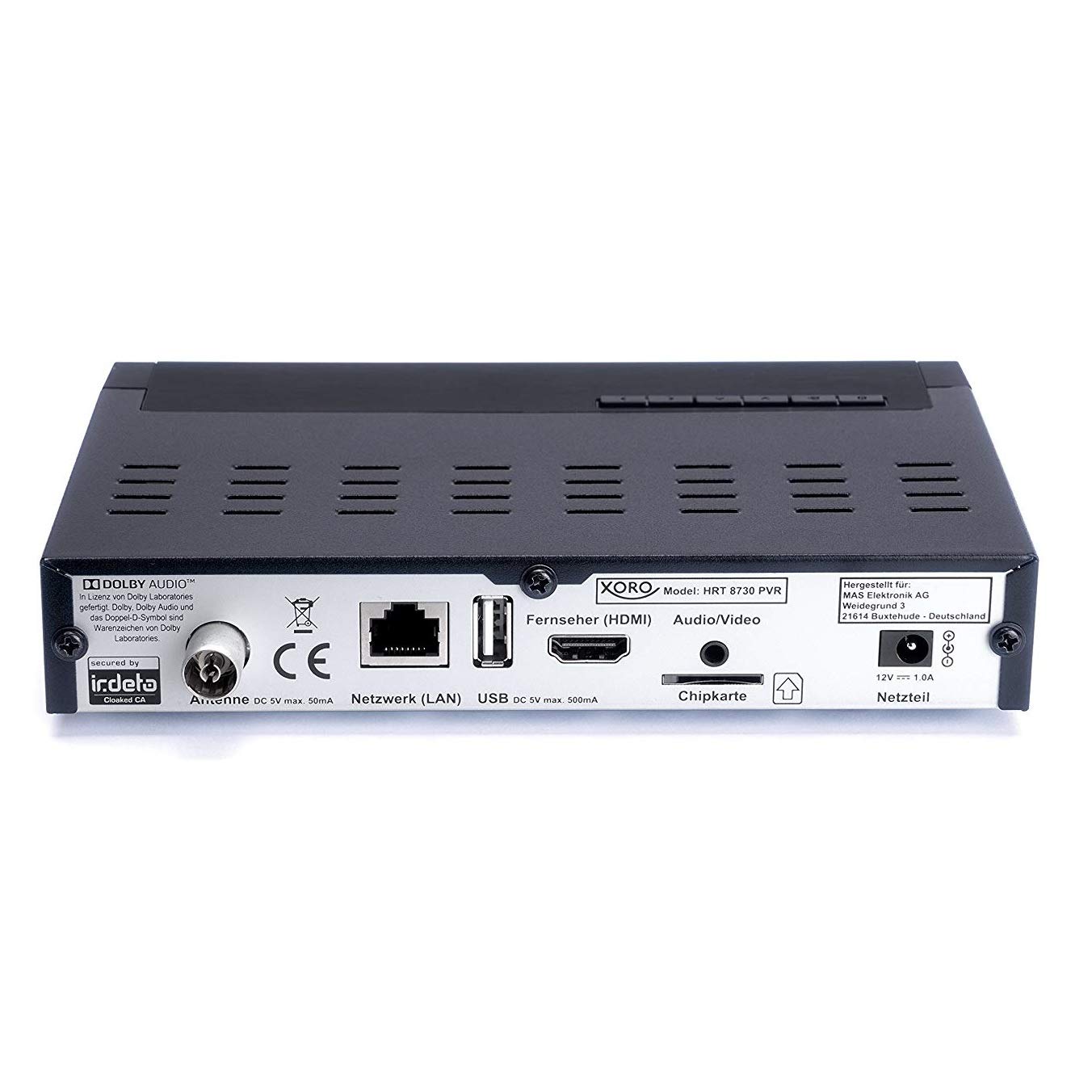 Xoro HRT 8730 KIT DVB-T2 Receiver (6 Monate FREENET TV) + aktive DVBT-2 Antenne + HDMI Kabel, HDTV, PVR Ready, USB Mediaplayer, schwarz