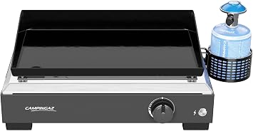 Campingaz Othello 1 CV Gas Plancha Griddle | 2.8 kW Hot Plate | Portable Table BBQ Grill | Enamelled Steel Surface | Burner with BlueFlame Technology for Mediterranean Grilling | Easy Cleaning