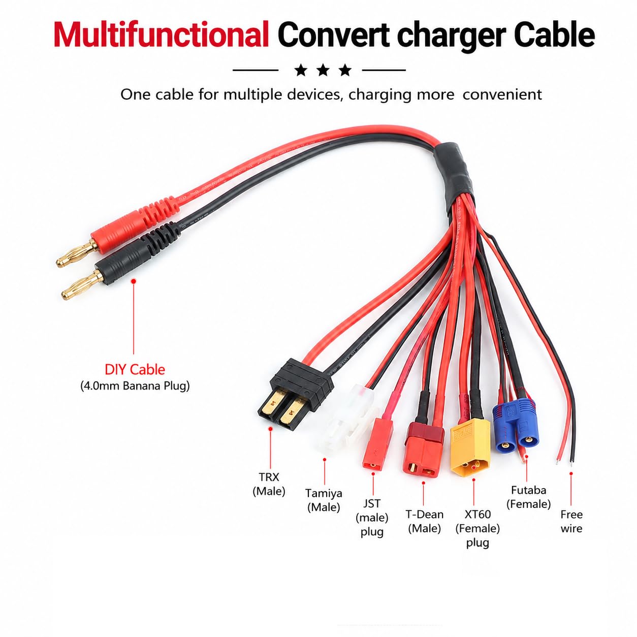 Cavi di ricarica plug, cavo caricabatterie 8 in 1 per caricabatterie IMAX B6