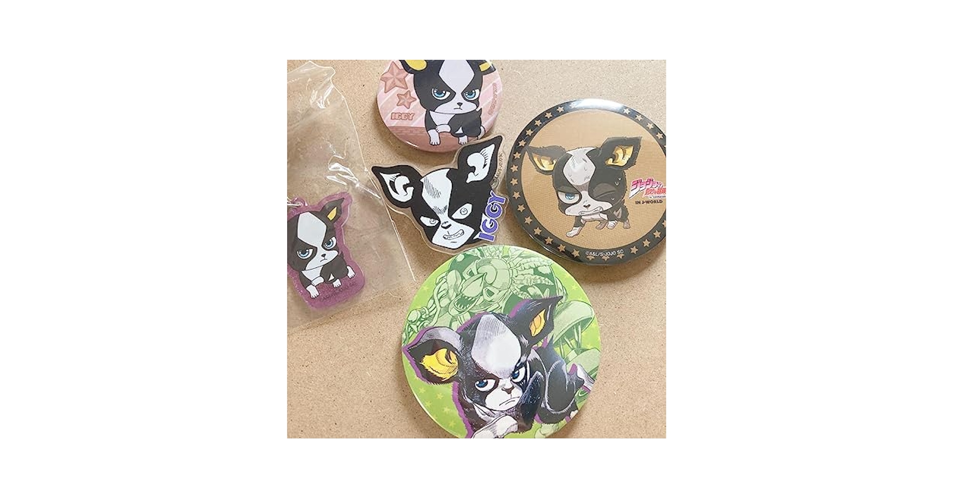 ジョジョの奇妙な冒険 イギー 缶バッジ Amazon 特典 DVD 予約 Amazon | ジョジョの奇妙な冒険 刺繍缶バッジ イギー B01B2976